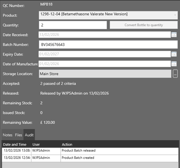 Product Batches | MRS 3 Documentation